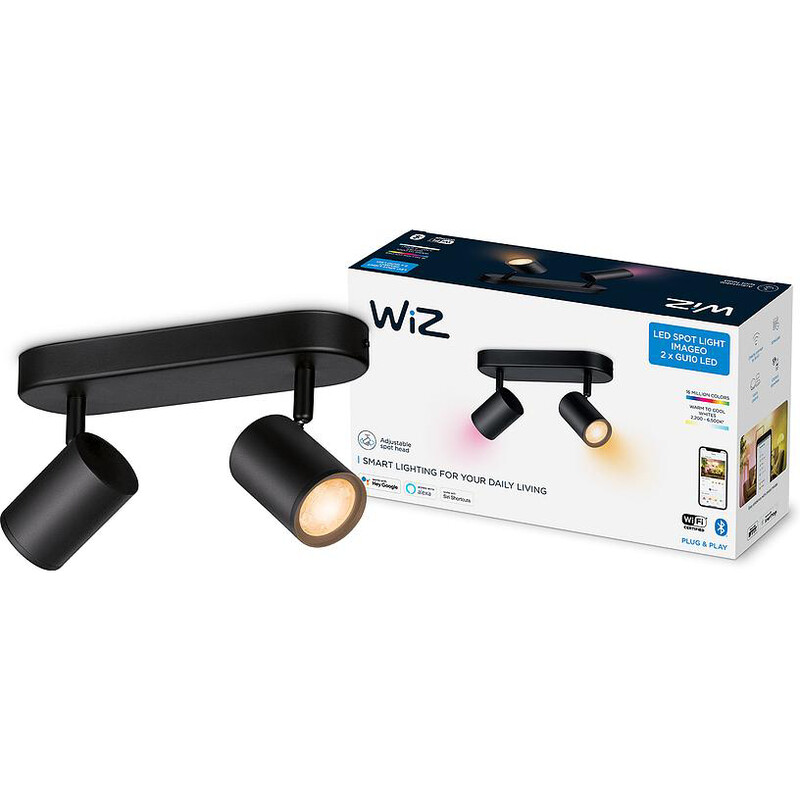 Світильник точковий накладний розумний WiZ Imageo Spots 2х5W 2200-6500K RGB Wi-Fi Black (929002659101)