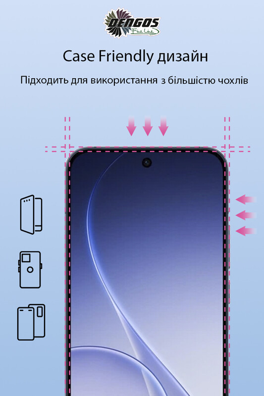Захисне скло Dengos для Oppo Reno15 F/FS Black Full Glue (TGFG-436)