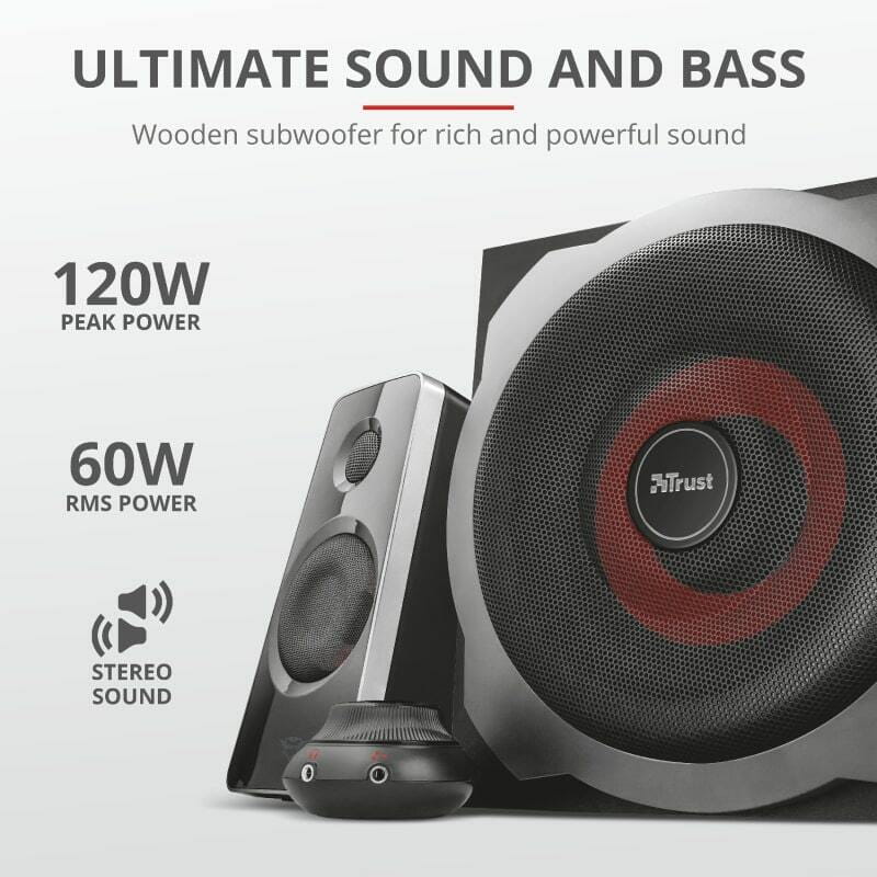 Акустическая система Trust GXT 38 2.1 Ultimate Bass Speaker Set Black (19023)