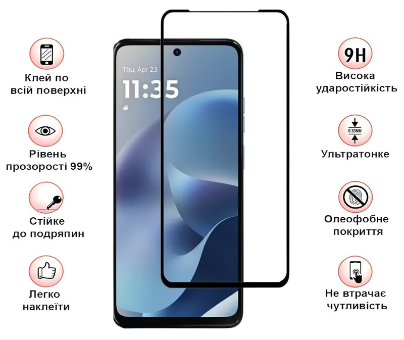 Захисне скло BeCover для Motorola Moto G17 / G17 Power Black (715137)