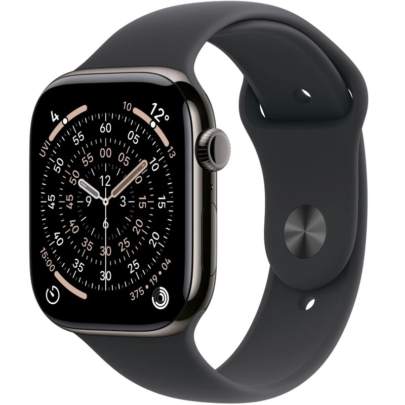 Смарт-годинник Apple Watch Series 11 GPS + Cellular 46mm Slate Titanium Case with Black Sport Band - M/L (MFD24RK/A)