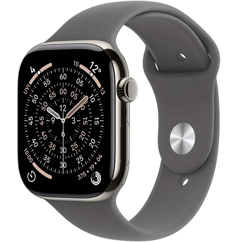 Смарт-годинник Apple Watch Series 11 GPS + Cellular 42mm Natural Titanium Case with Stone Grey Sport Band - S/M (MF8M4RK/A)