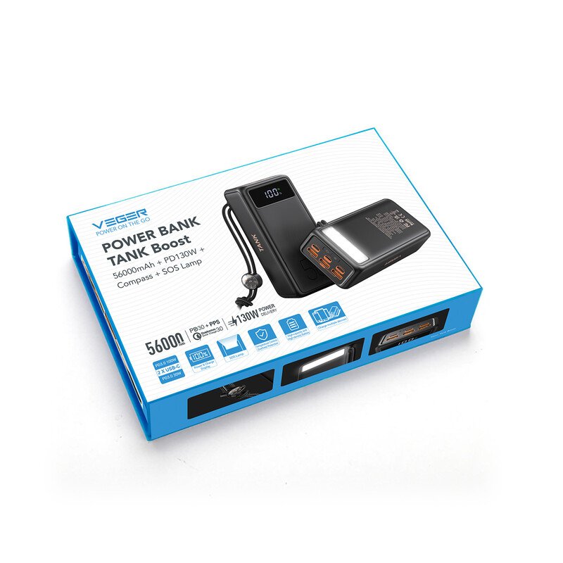 Универсальная мобильная батарея Veger W5001C 56000mAh (W5001C.black)