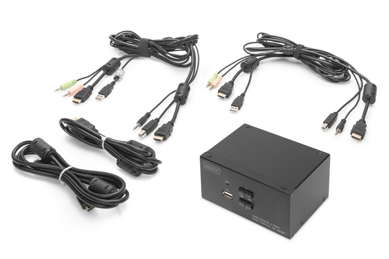 Удлинитель HDMI сигнала Digitus HDMI KVM по IP, 2160P/30hz, (DS-12860)