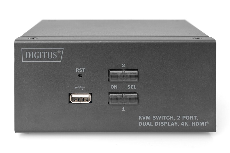 Удлинитель HDMI сигнала Digitus HDMI KVM по IP, 2160P/30hz, (DS-12860)