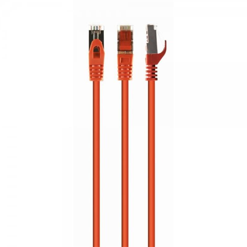 Патч-корд S/FTP Cablexpert (PP6A-LSZHCU-O-5M) cat.6a, литий, 50u "штекер із засувкою, 5м, помаранчевий