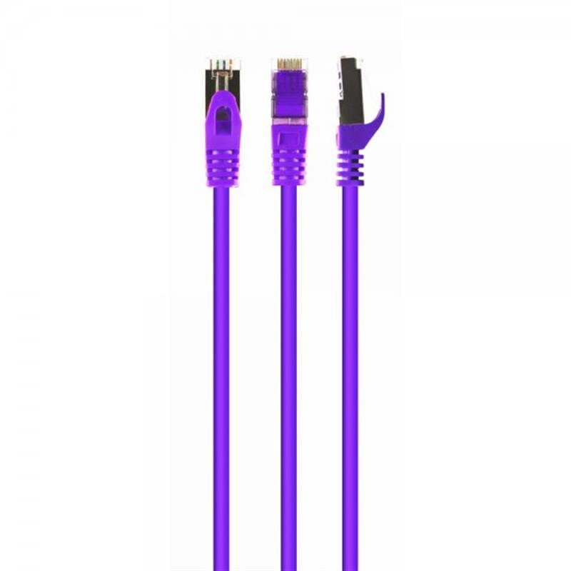 Патч-корд S/FTP Cablexpert (PP6A-LSZHCU-V-20M) cat.6a, литий, 50u "штекер із засувкою, 20м, фіолетовий
