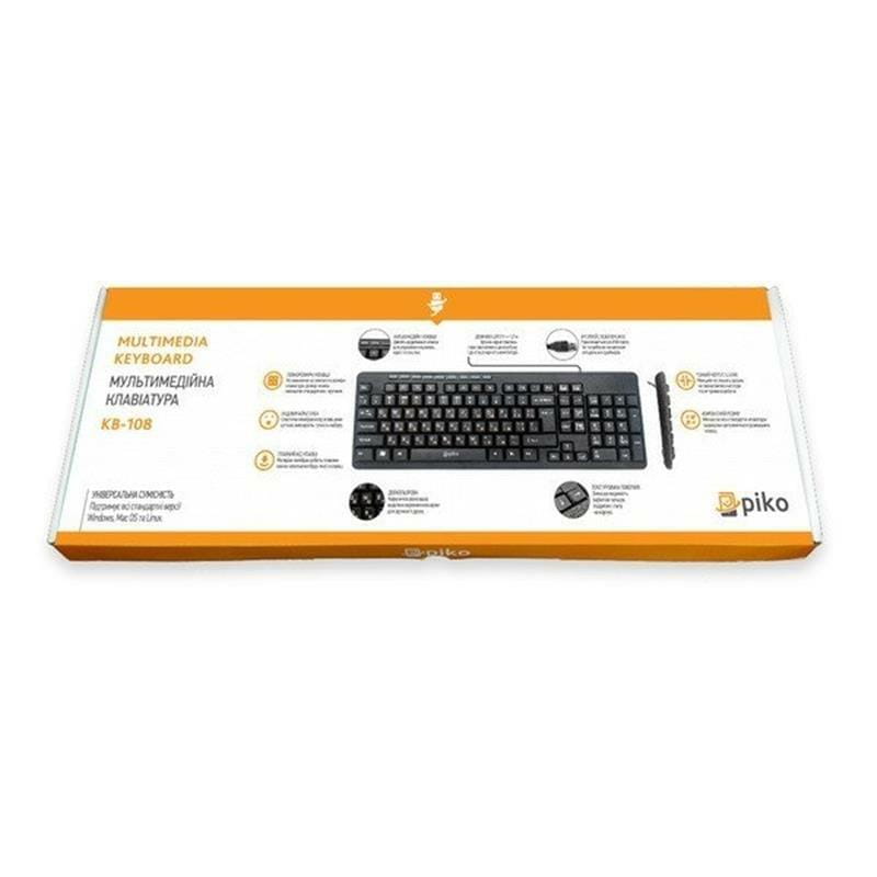 Клавиатура Piko KB-108 Ukr Black (1283126467103)