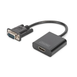 Адаптер Digitus VGA-HDMI (M/F), 0.15 м, Black (DA-70473)