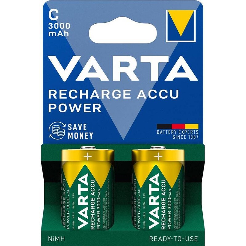 Аккумулятор Varta Power Accu C(LR14) NI-MH 3000 mAh BL 2шт