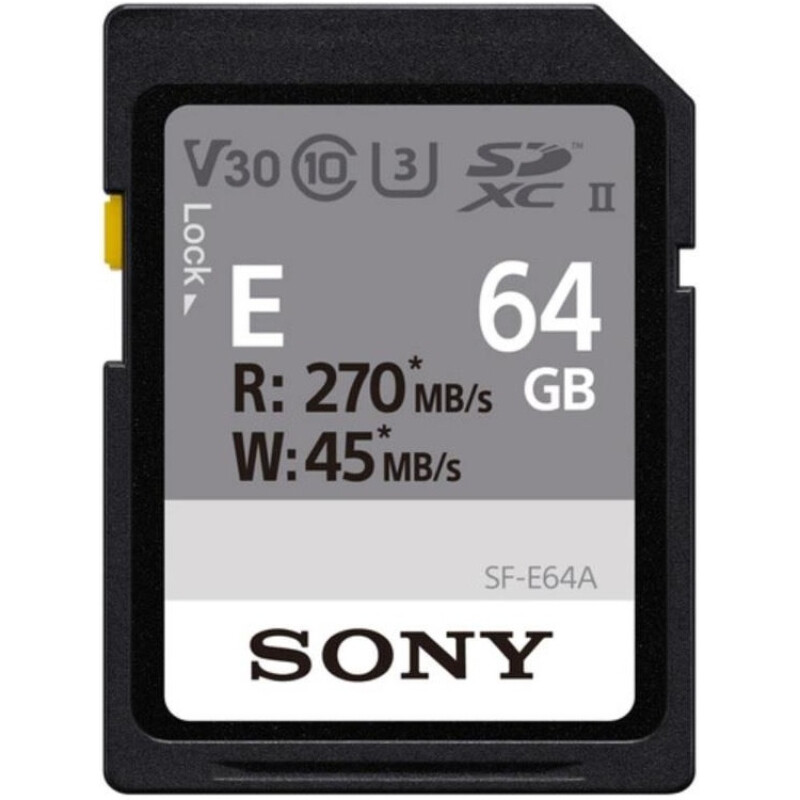 Карта памяти SDXC 64GB UHS-II/U3 Class 10 Sony Entry R270/W45MB/s (SFE64A.ET4)