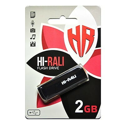 Флеш-накопичувач USB 2GB Hi-Rali Taga Series Black (HI-2GBTAGBK)