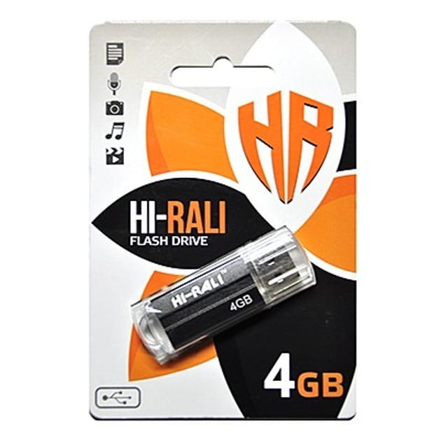 Флеш-накопитель USB 4GB Hi-Rali Corsair Series Black (HI-4GBCORBK)