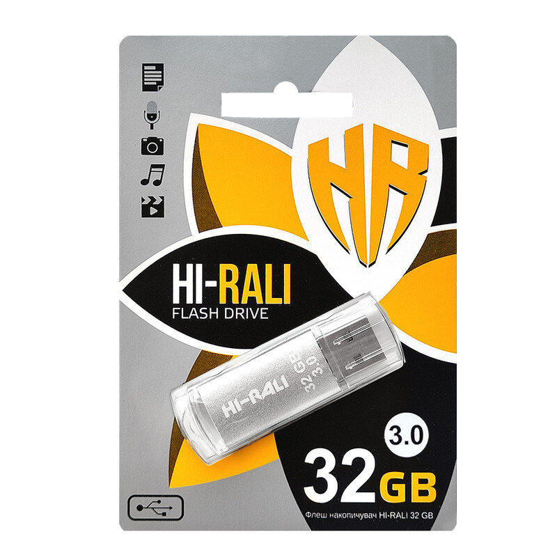 Флеш-накопитель USB3.0 32GB Hi-Rali Rocket Series Silver (HI-32GB3VCSL)