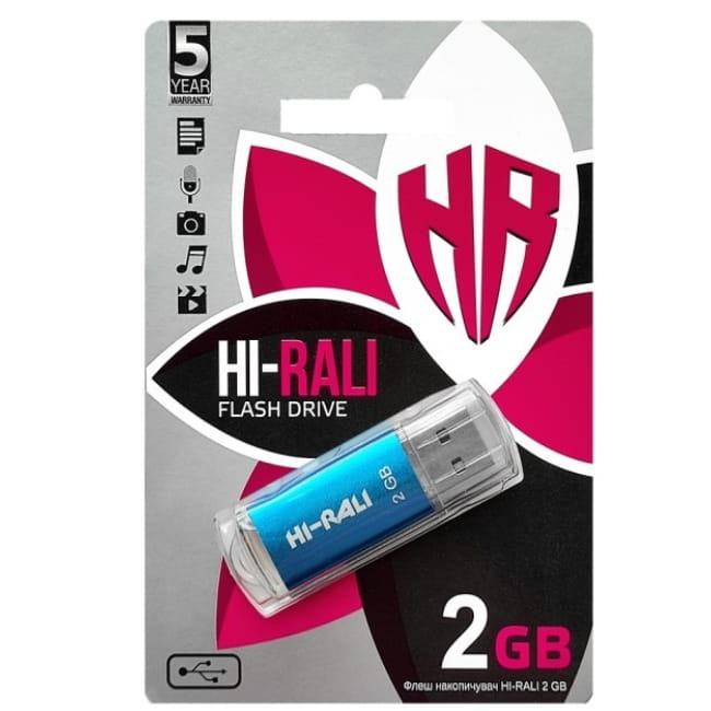 Флеш-накопитель USB 2GB Hi-Rali Rocket Series Blue (HI-2GBRKTBL)
