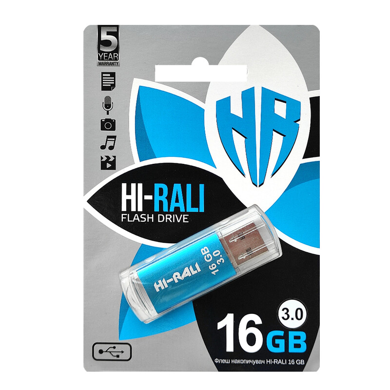 Флеш-накопитель USB3.0 16GB Hi-Rali Rocket Series Blue (HI-16GB3VCBL)