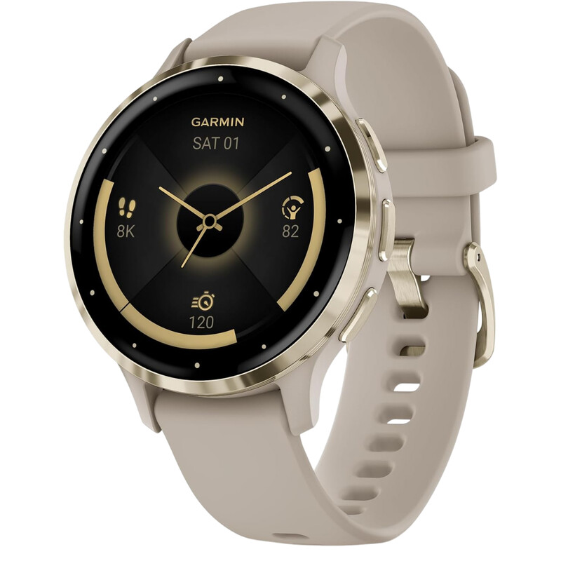 Смарт-часы Garmin Venu 3s Soft Gold Stainless Steel Bezel with French Gray Case and Silicone Band (010-02785-02)