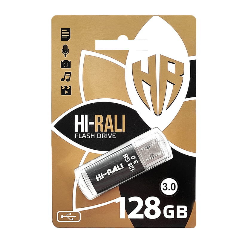 Флеш-накопитель USB3.0 128GB Hi-Rali Rocket Series Black (HI-128GBVC3BK)