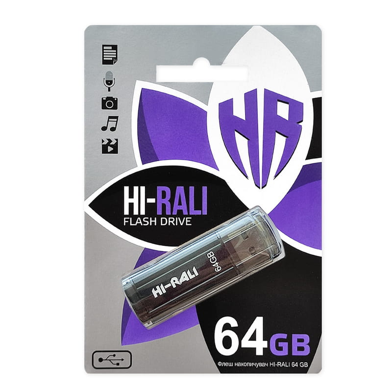 Флеш-накопитель USB 64GB Hi-Rali Stark Series Black (HI-64GBSTBK)