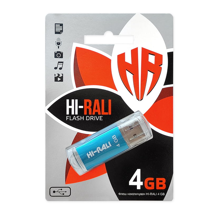 Флеш-накопичувач USB 4GB Hi-Rali Rocket Series Blue (HI-4GBVCBL)