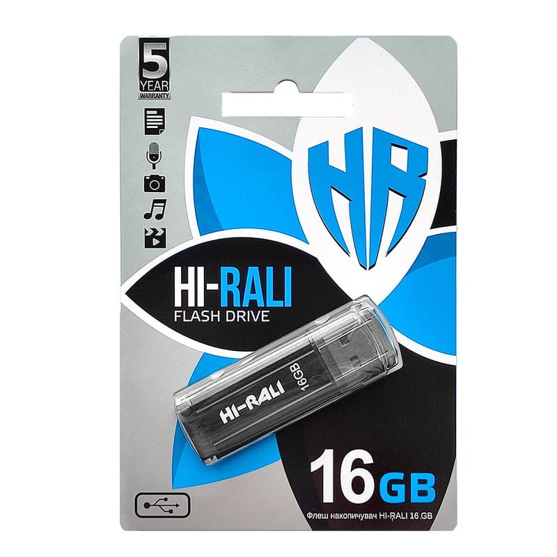 Флеш-накопитель USB 16GB Hi-Rali Stark Series Black (HI-16GBSTBK)