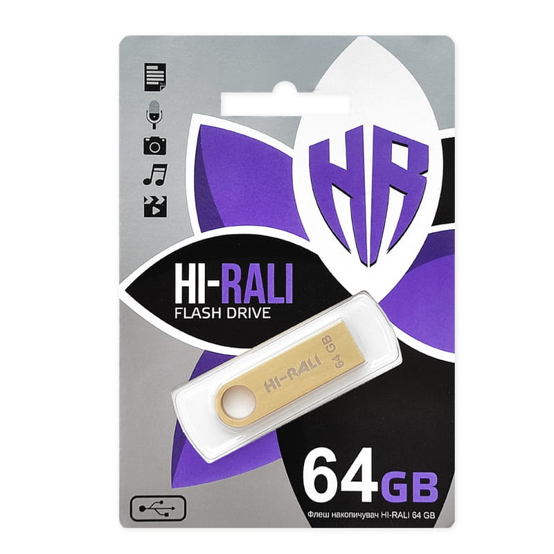 Флеш-накопитель USB 64GB Hi-Rali Shuttle Series Gold (HI-64GBSHGD)