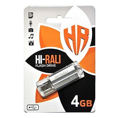 Флеш-накопичувач USB 4GB Hi-Rali Corsair Series Silver (HI-4GBCORSL)