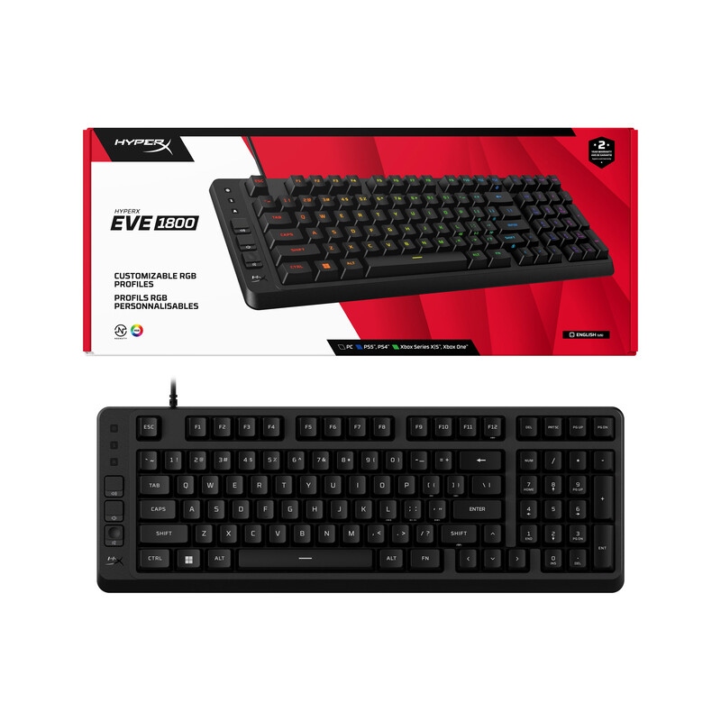 Клавіатура HyperX Eve 1800 USB Black (B7JE0AA)