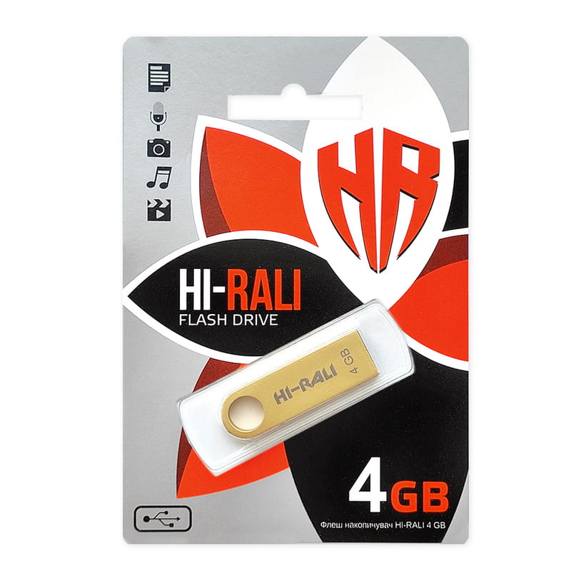 Флеш-накопичувач USB 4GB Hi-Rali Shuttle Series Gold (HI-4GBSHGD)