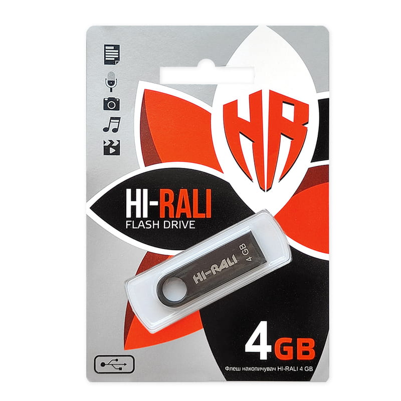 Флеш-накопитель USB 4GB Hi-Rali Shuttle Series Black (HI-4GBSHBK)