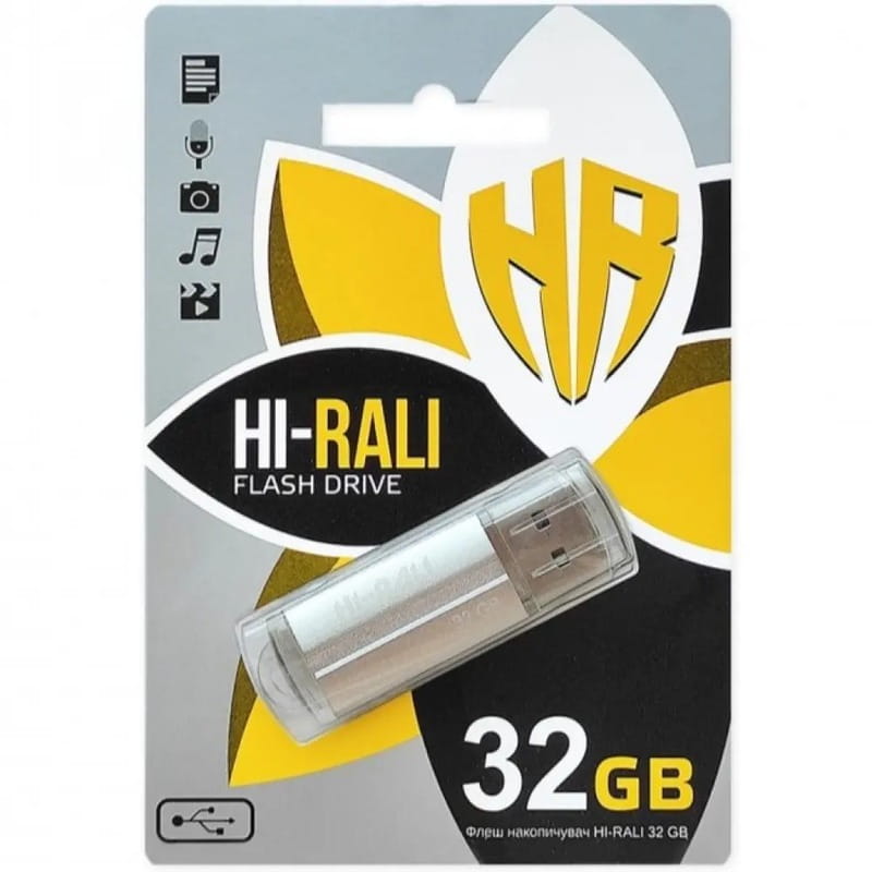 Флеш-накопитель USB 32GB Hi-Rali Corsair Series Silver (HI-32GBCORSL)