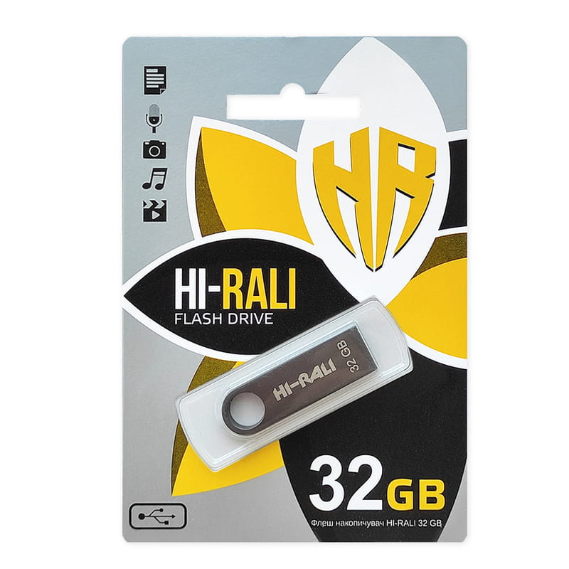 Флеш-накопичувач USB 32GB Hi-Rali Shuttle Series Black (HI-32GBSHBK)
