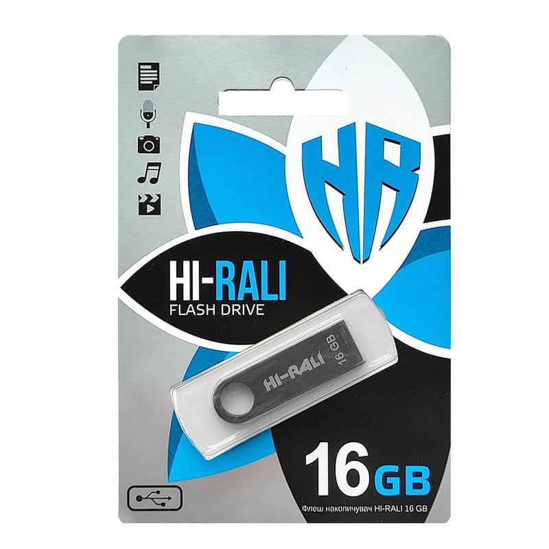 Флеш-накопичувач USB 16GB Hi-Rali Shuttle Series Black (HI-16GBSHBK)