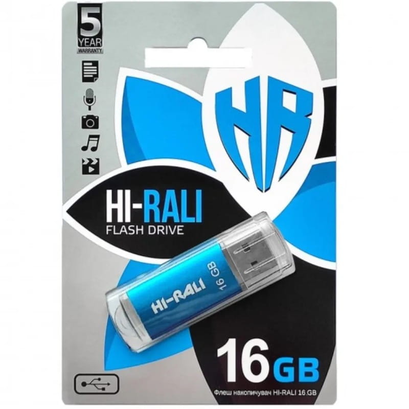 Флеш-накопитель USB 16GB Hi-Rali Rocket Series Blue (HI-16GBVCBL)