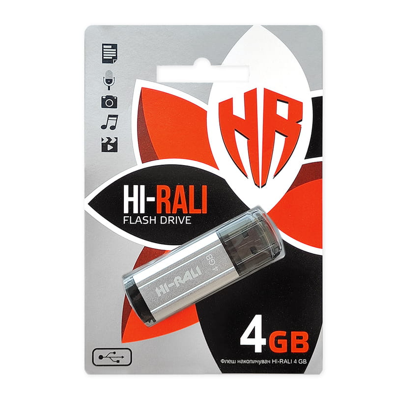 Флеш-накопичувач USB 4GB Hi-Rali Stark Series Silver (HI-4GBSTSL)