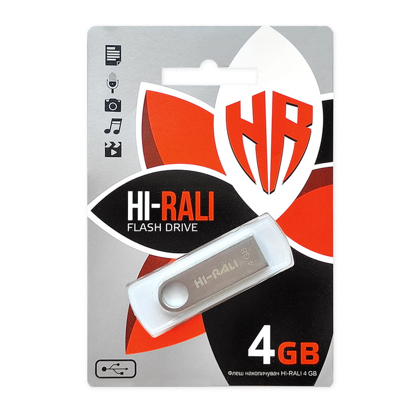 Флеш-накопитель USB 4GB Hi-Rali Shuttle Series Silver (HI-4GBSHSL)