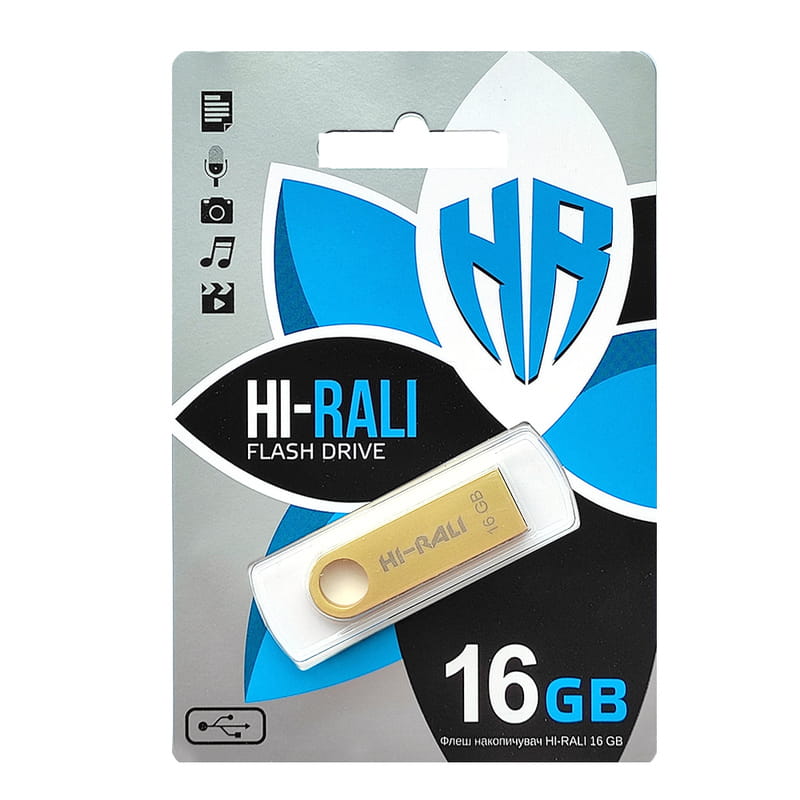 Флеш-накопитель USB 16GB Hi-Rali Shuttle Series Gold (HI-16GBSHGD)