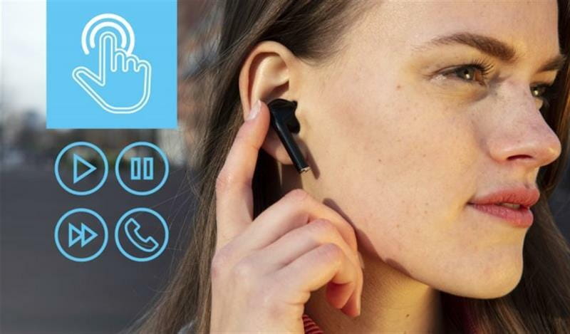 Bluetooth-гарнiтура Trust Nika Touch True Black (23554)