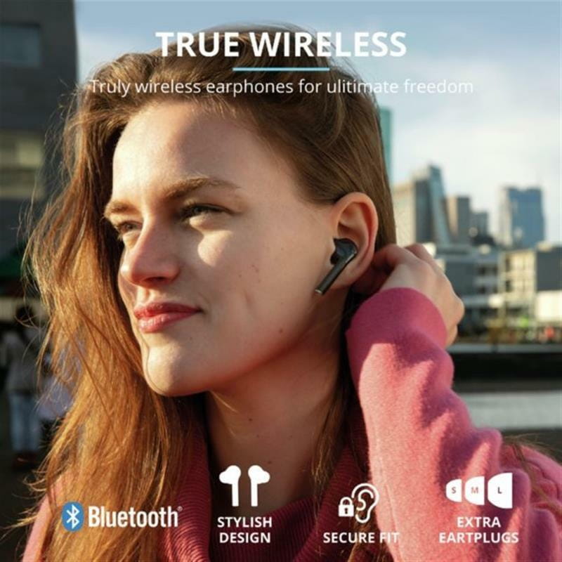 Bluetooth-гарнiтура Trust Nika Touch True Black (23554)