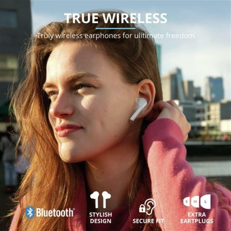 Bluetooth-гарнитура Trust Nika Touch True White (23705)