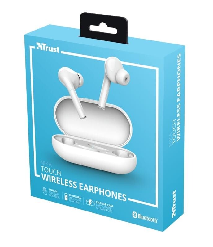 Bluetooth-гарнiтура Trust Nika Touch True White (23705)