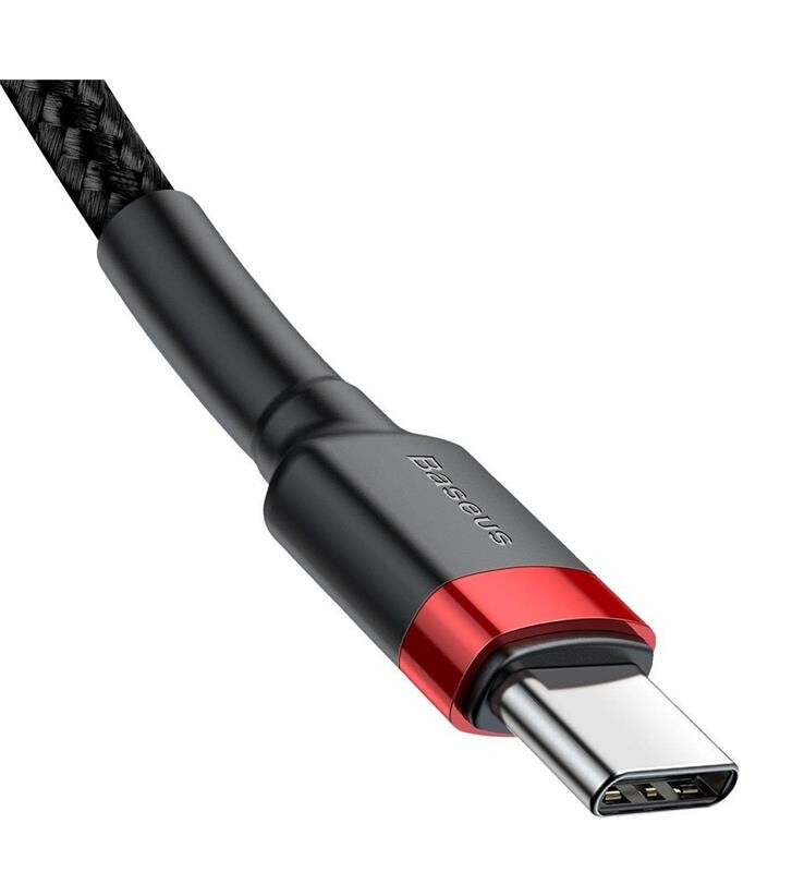 Кабель Baseus Cafule USB-C-USB-C, PD2.0 60W 1м Black/Red (CATKLF-G91)