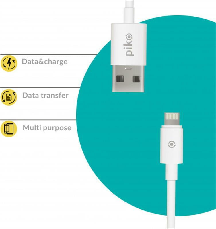 Кабель Piko CB-UL12 USB - Lightning (M/M), 2 м, White (1283126493867)