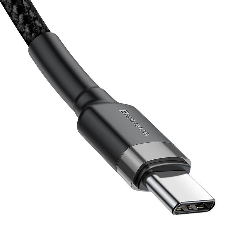 Кабель Baseus Cafule USB-C-USB-C, PD2.0 60W 2м Black/Grey (CATKLF-HG1)