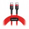 Фото - Кабель Baseus Cafule USB-C-USB-C, PD2.0 60W 1м Red (CATKLF-G09) | click.ua