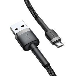 Кабель Baseus Cafule USB-microUSB, 1.5A, 2м Black/Grey (CAMKLF-CG1)