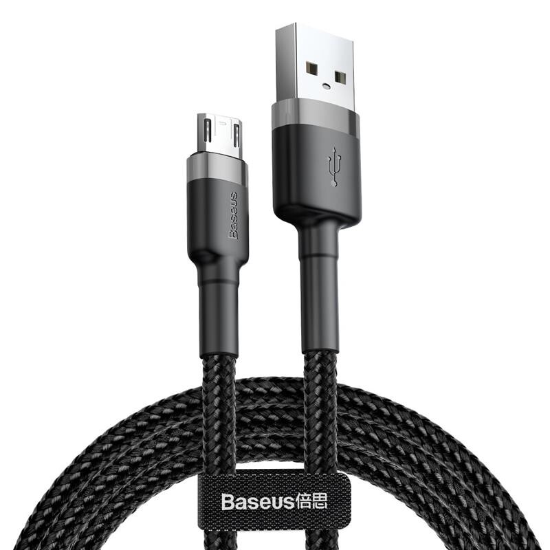 Кабель Baseus Cafule USB-microUSB, 1.5A, 2м Black/Grey (CAMKLF-CG1)
