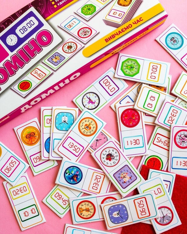 Розвивальна гра. Доміно. Вивчаємо час