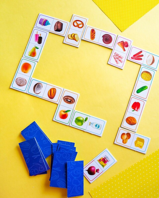 Розвивальна гра. Доміно. Продукти харчування