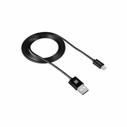 Photos - Cable (video, audio, USB) Canyon Кабель  USB - Lightning 1м, Black  CNE-CFI1B (CNE-CFI1B)